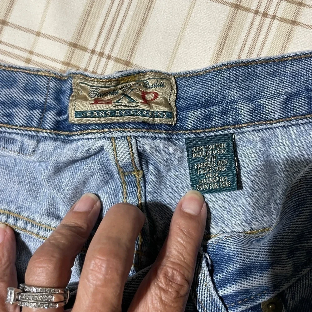 Vintage EXP High Rise Cut Off Jean Shorts USA Made Size 9/10 Zipper Fly